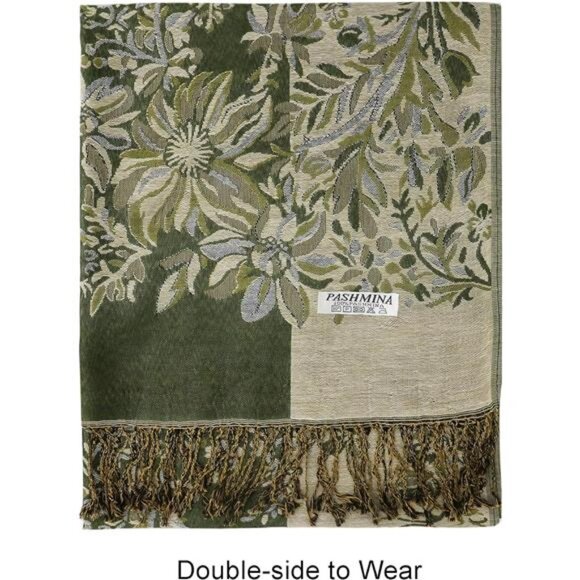 Silky Paisley Pashmina Shawl Scarf-Women's Soft Double-side Jacquard - Picture 6 of 6